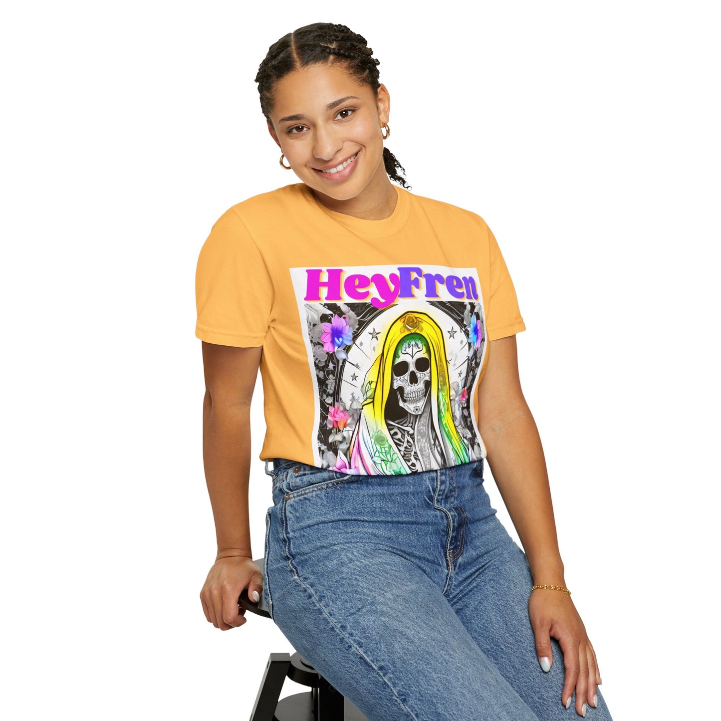Santa Muerte Hey Fren T-shirt (front Image)