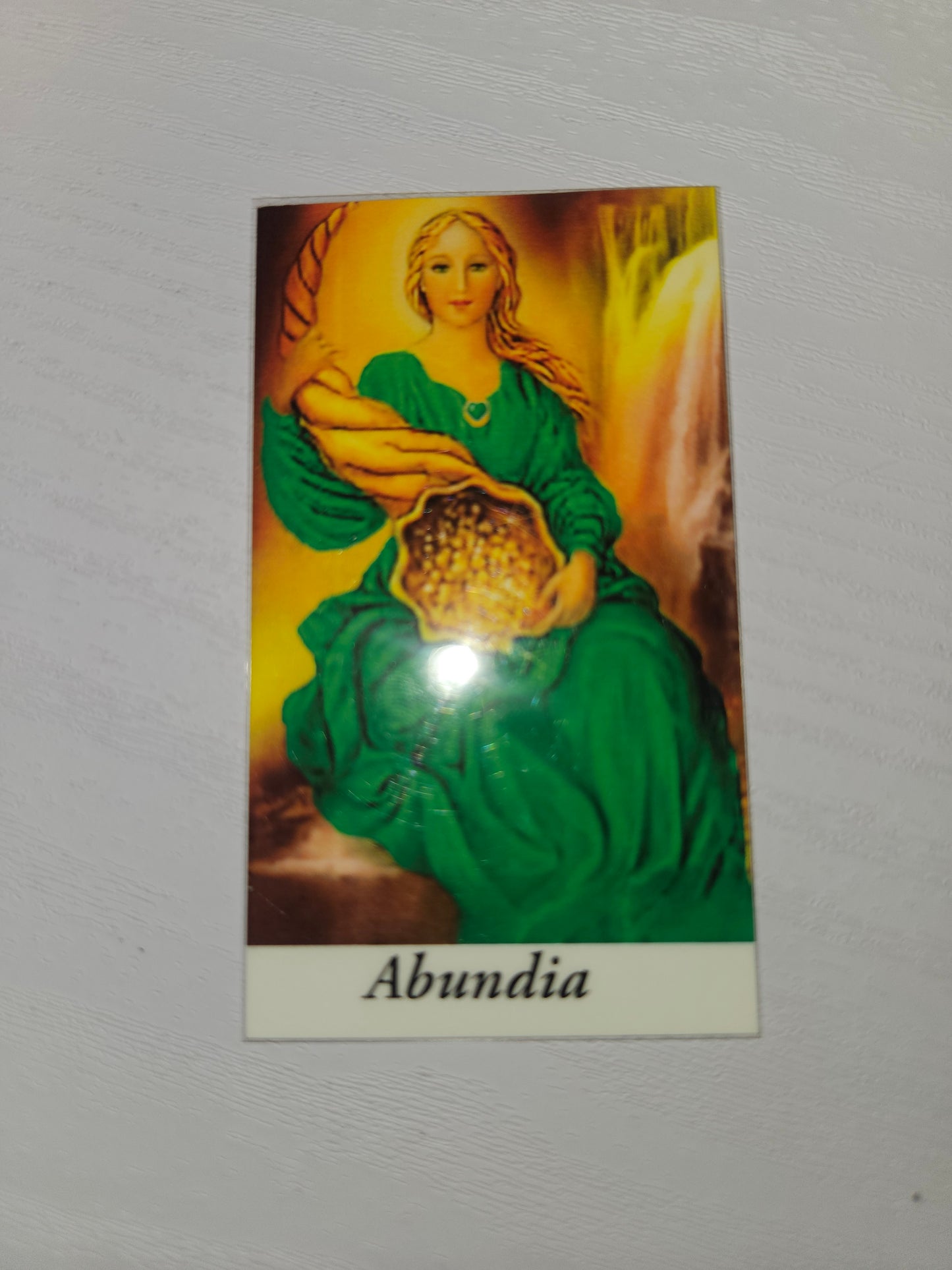 8.5" Angel Fortune Abundancia Statue w/ Prayer Card