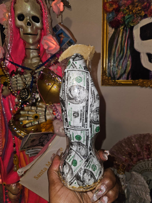 8" Vestida Money Robe Santa Muerte Statue