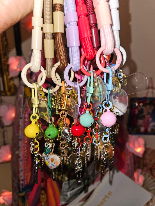 Santa Muerte Phone Wrist Strap w/ Goodluck & Protection Charms