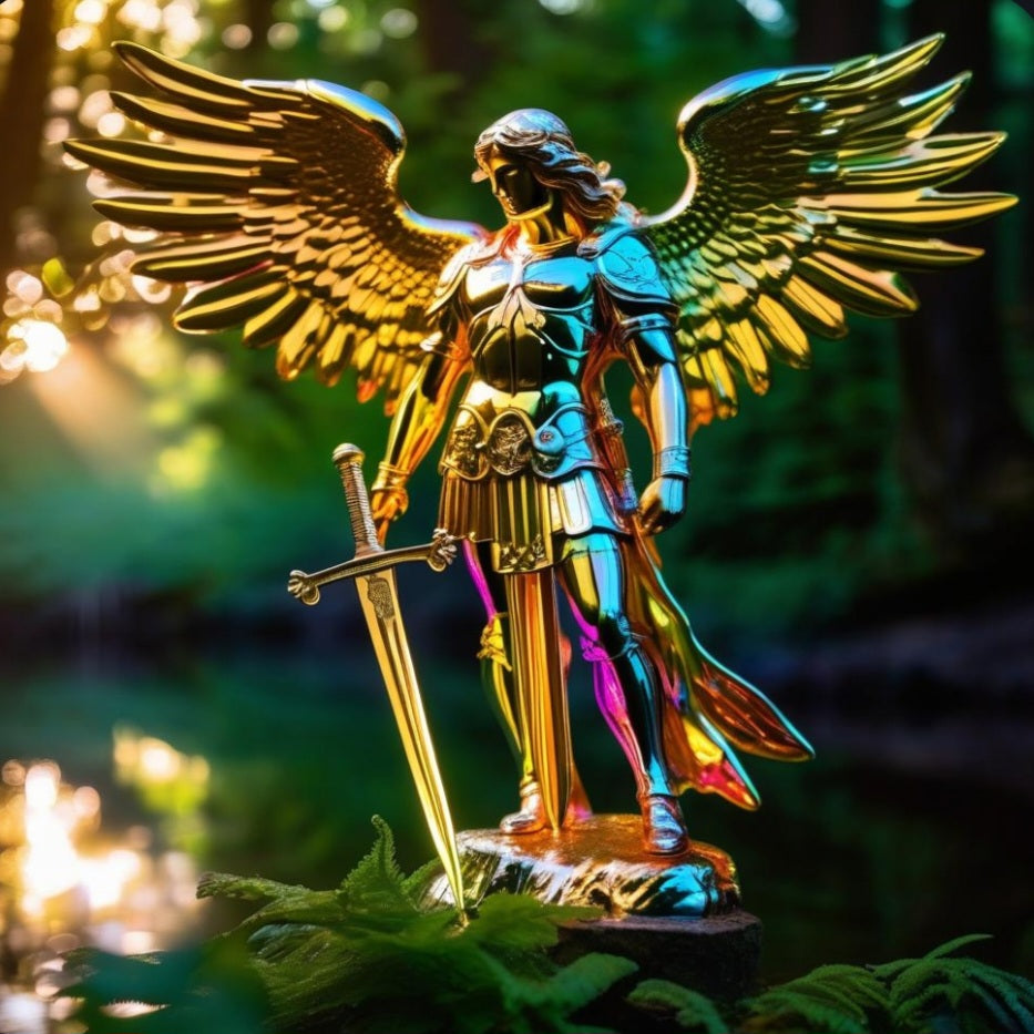 5" Archangel Saint Michael Statue w/ Removable Sword & Scales