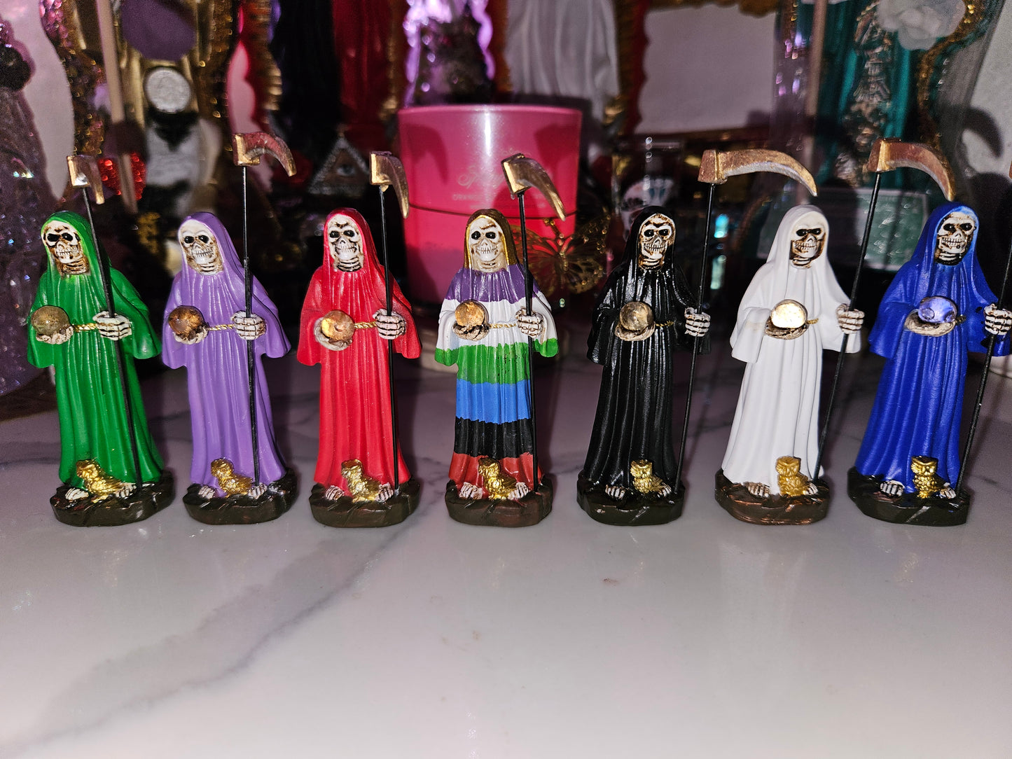 3-6 inch Santa Muerte Statue & Altar Kit