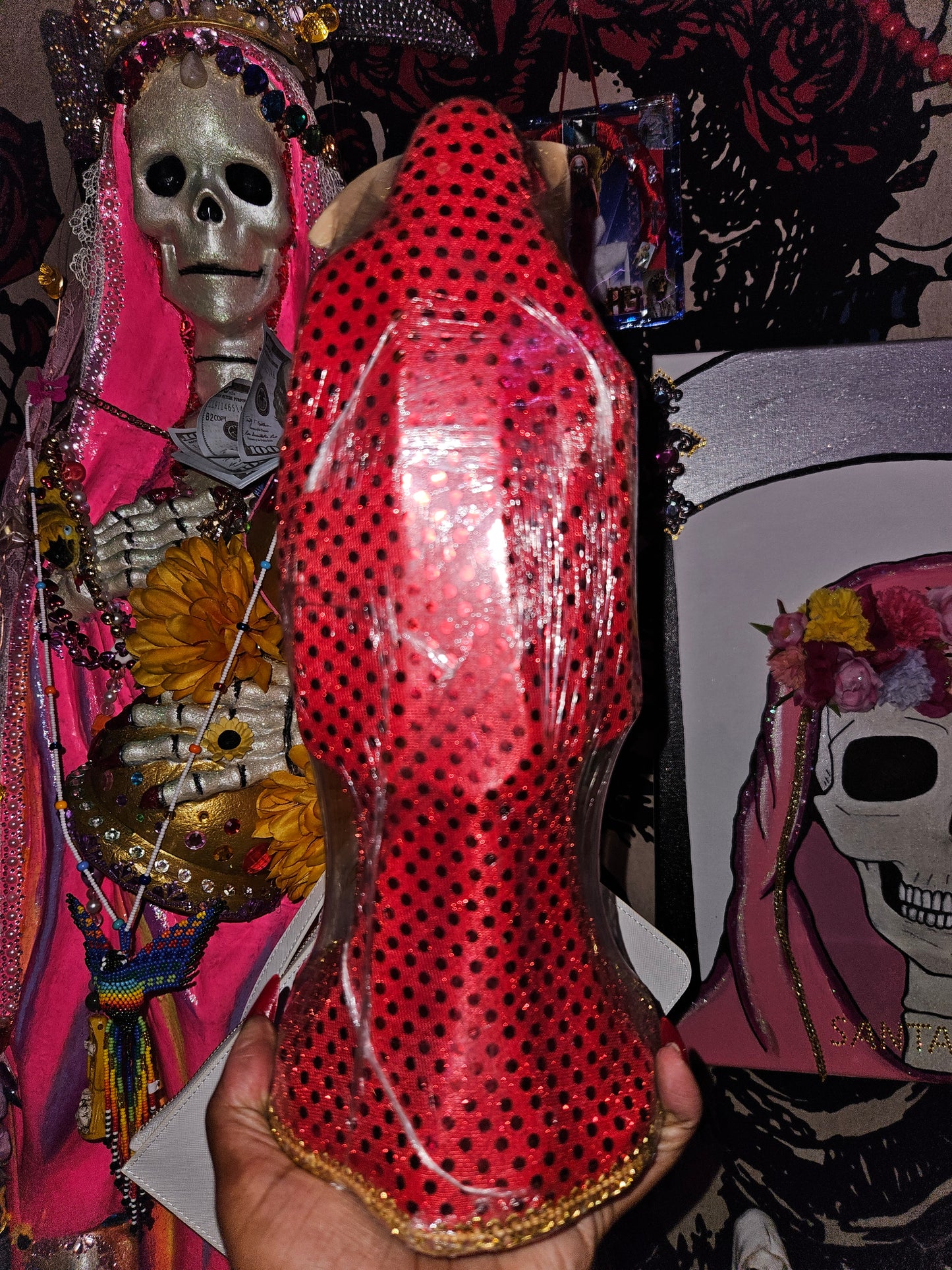 12 " Roja/Red Robe Santa Muerte Statue