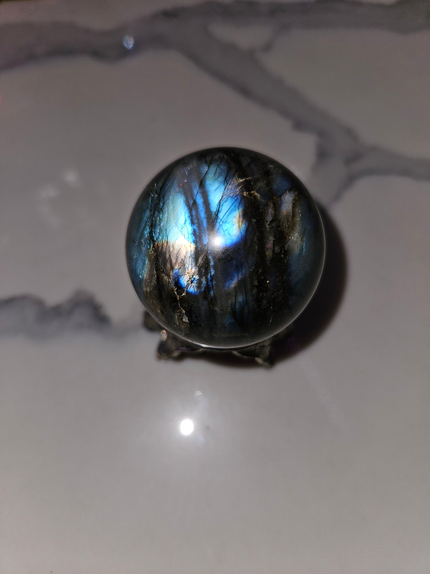 Labradorite Sphere w/ Butterfly Stand