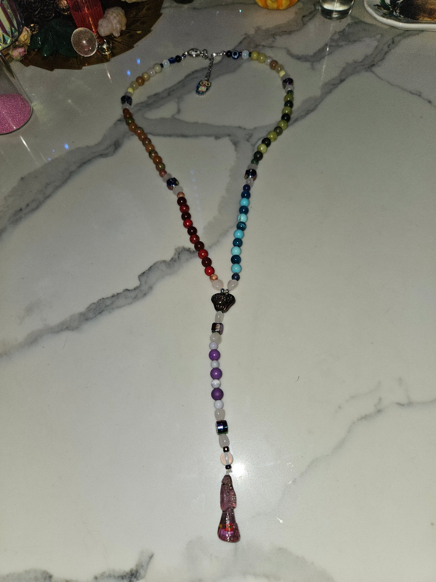 Santa Muerte Crystal Rosary