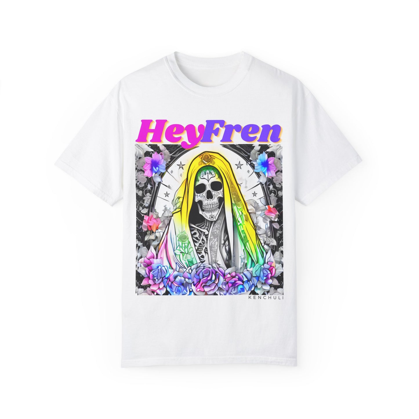 Santa Muerte Hey Fren T-shirt (front Image)