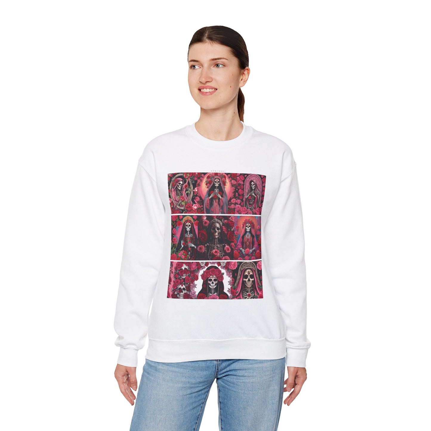 Santa Muerte Flores Crewneck Sweatshirt