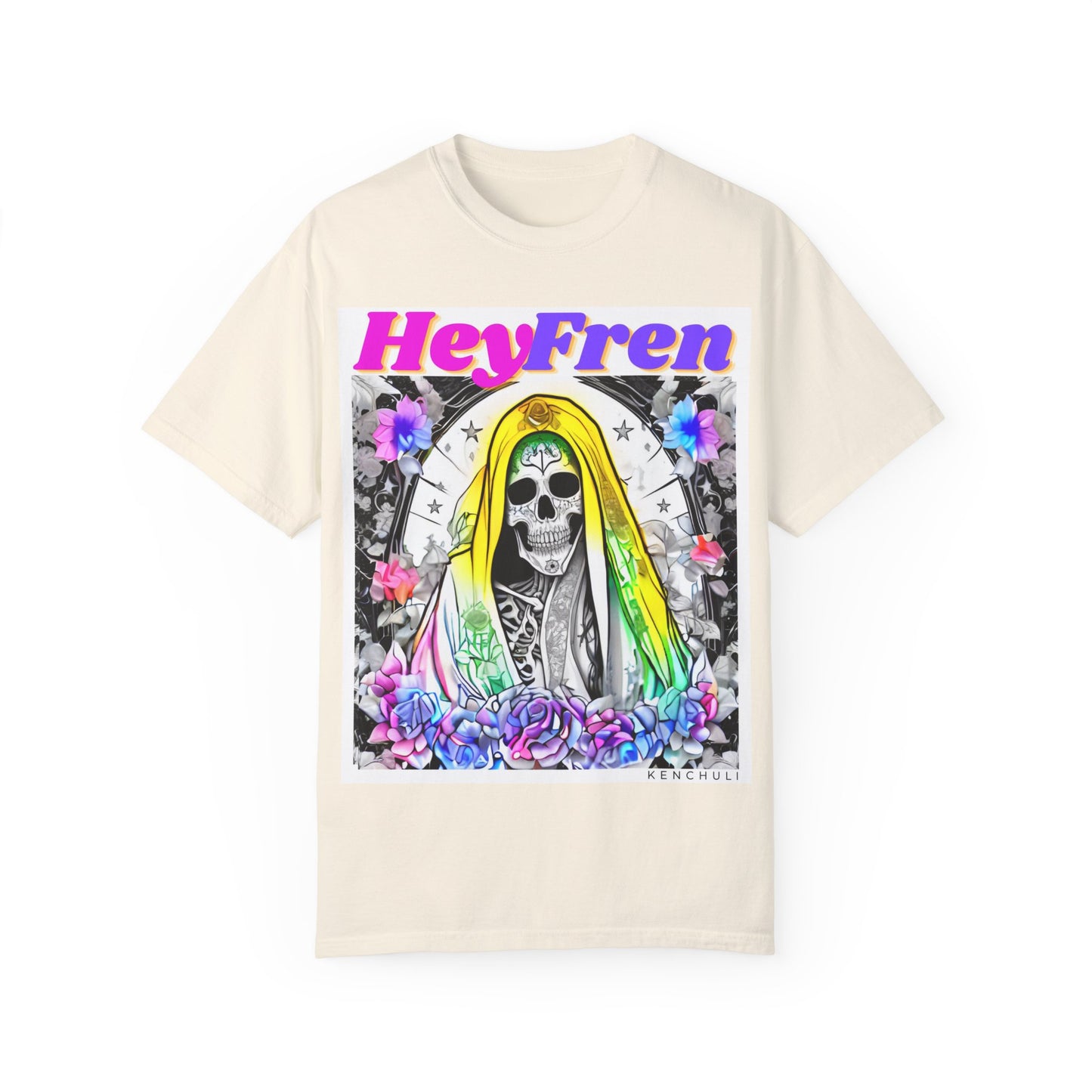 Santa Muerte Hey Fren T-shirt (front Image)