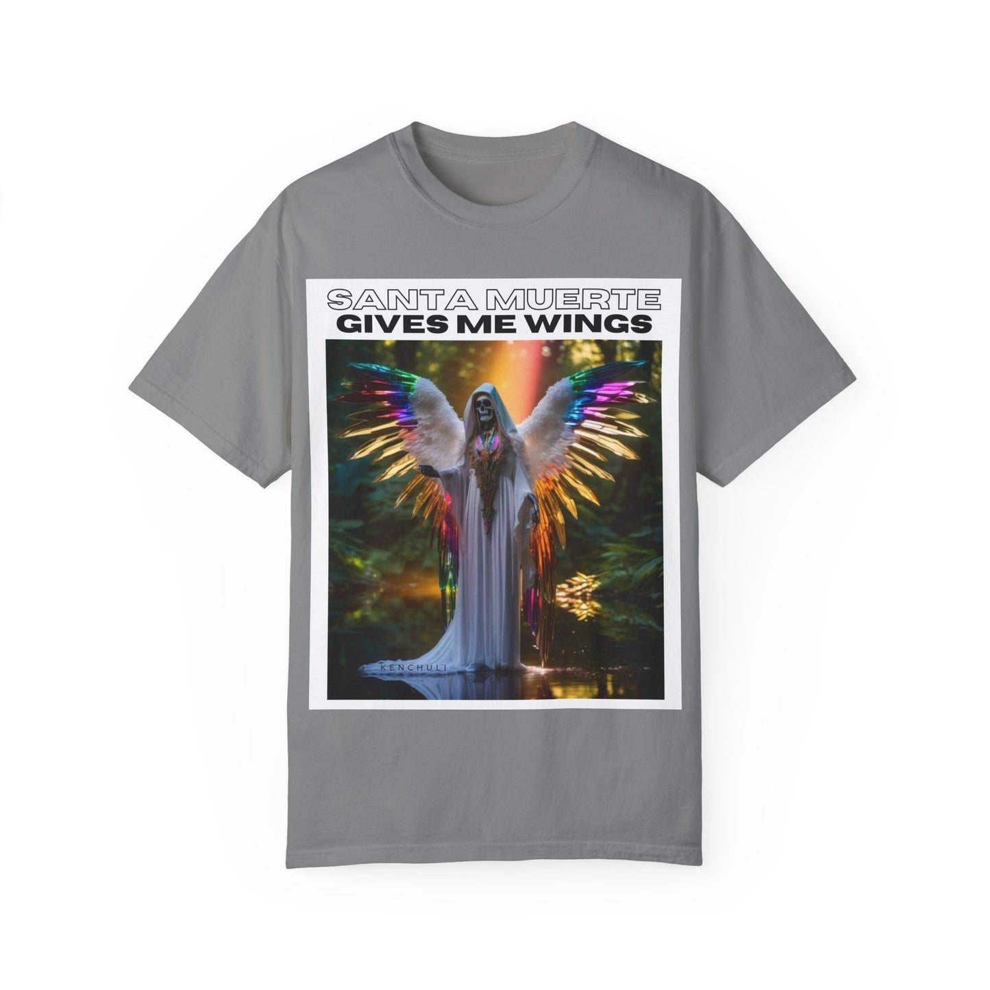 Santa Muerte Winged T-shirt (front image)