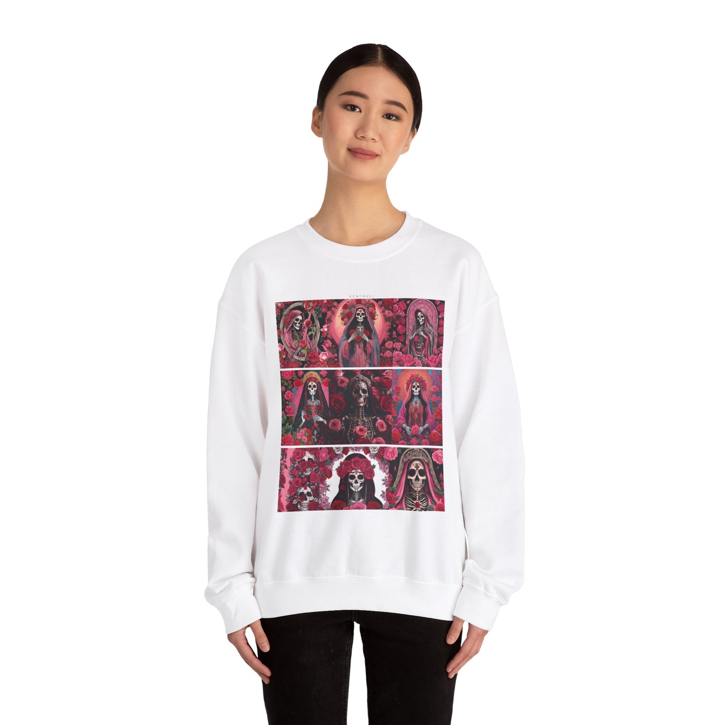 Santa Muerte Flores Crewneck Sweatshirt