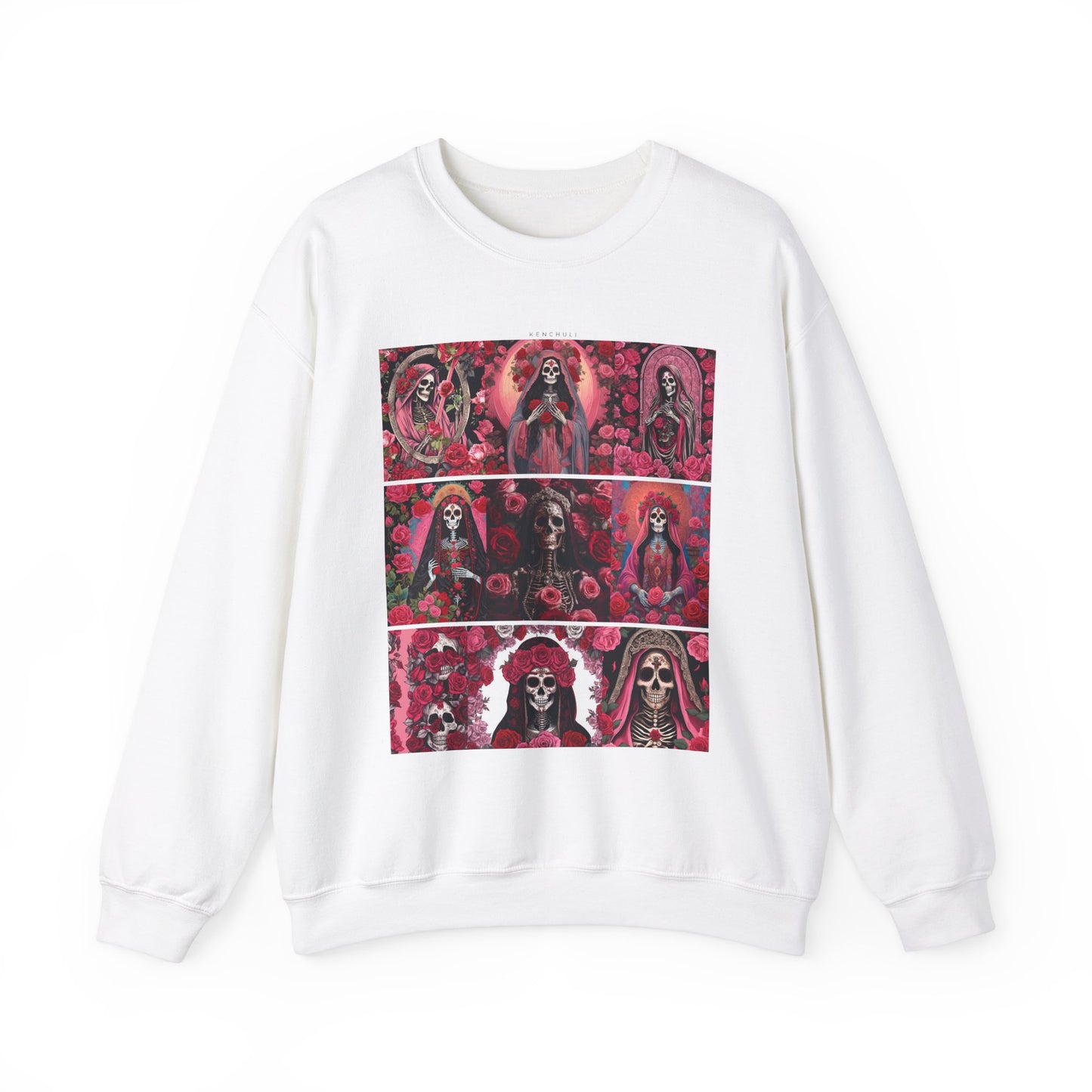 Santa Muerte Flores Crewneck Sweatshirt