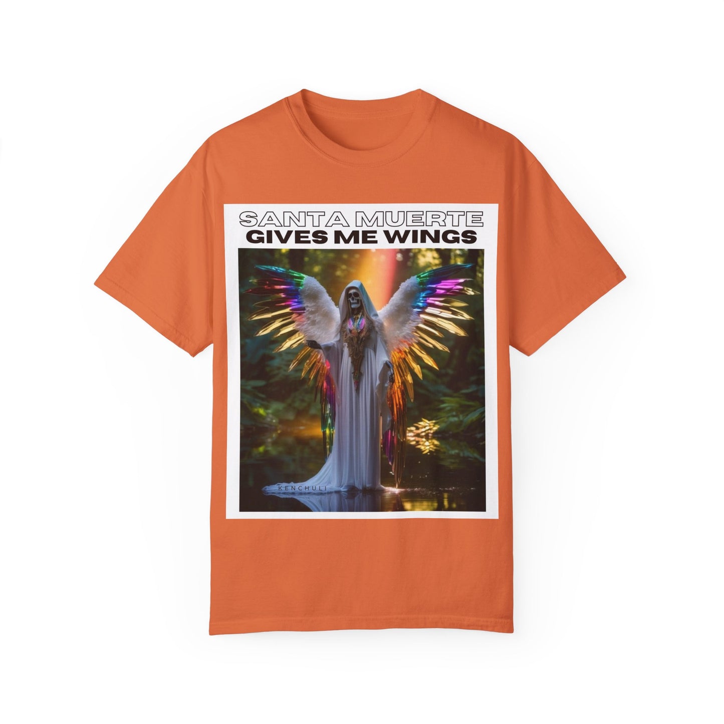 Santa Muerte Winged T-shirt (front image)