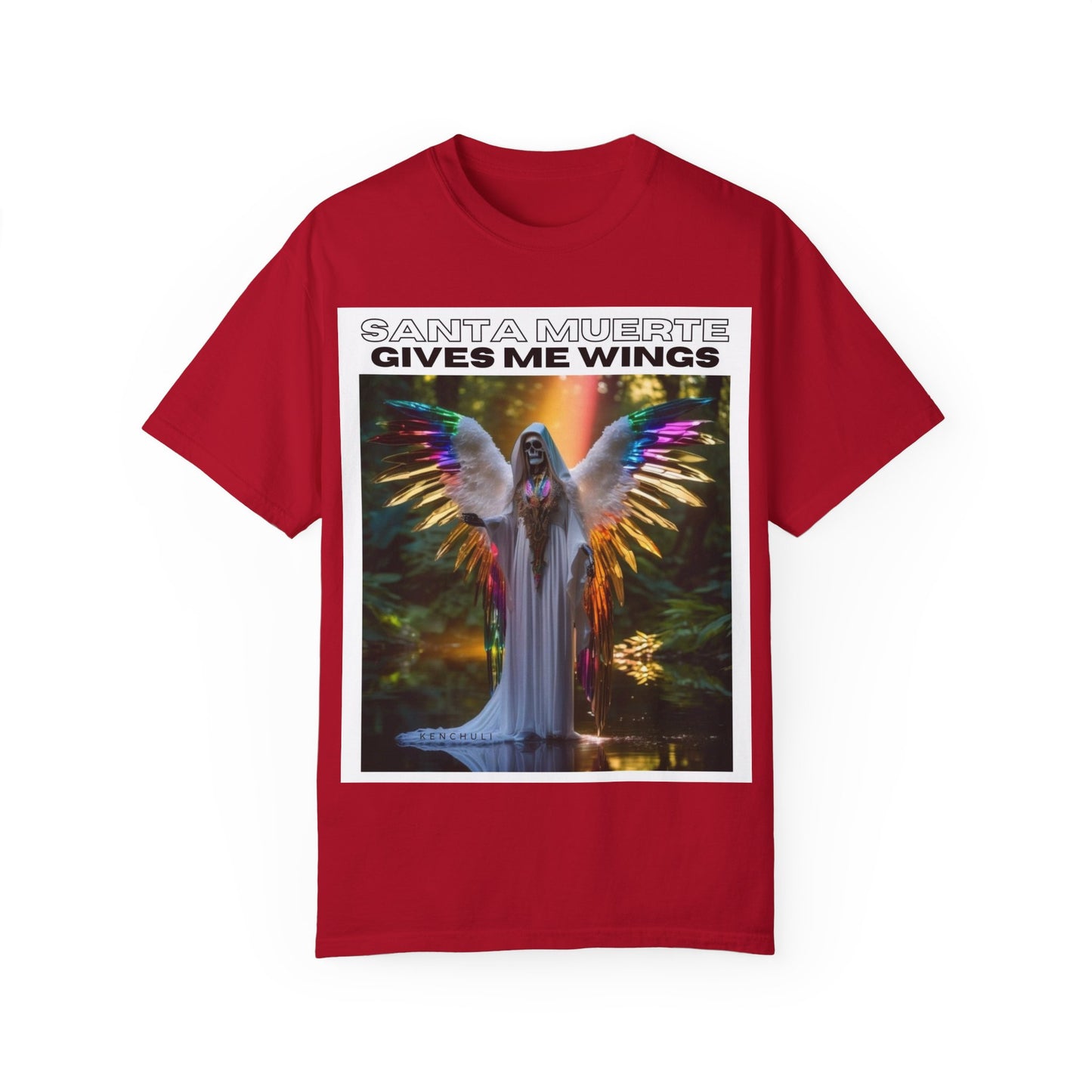 Santa Muerte Winged T-shirt (front image)