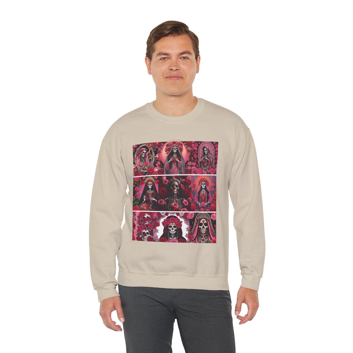 Santa Muerte Flores Crewneck Sweatshirt