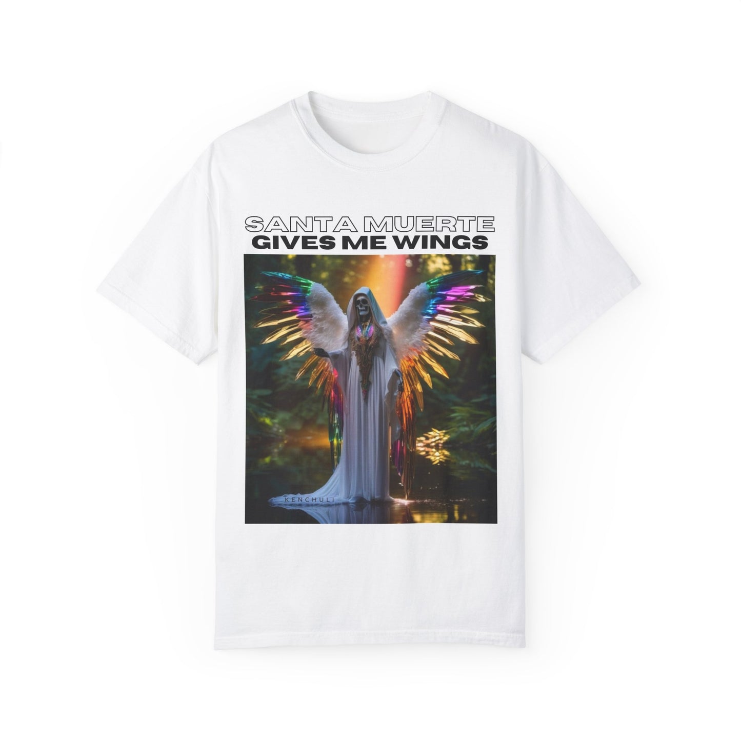 Santa Muerte Winged T-shirt (front image)