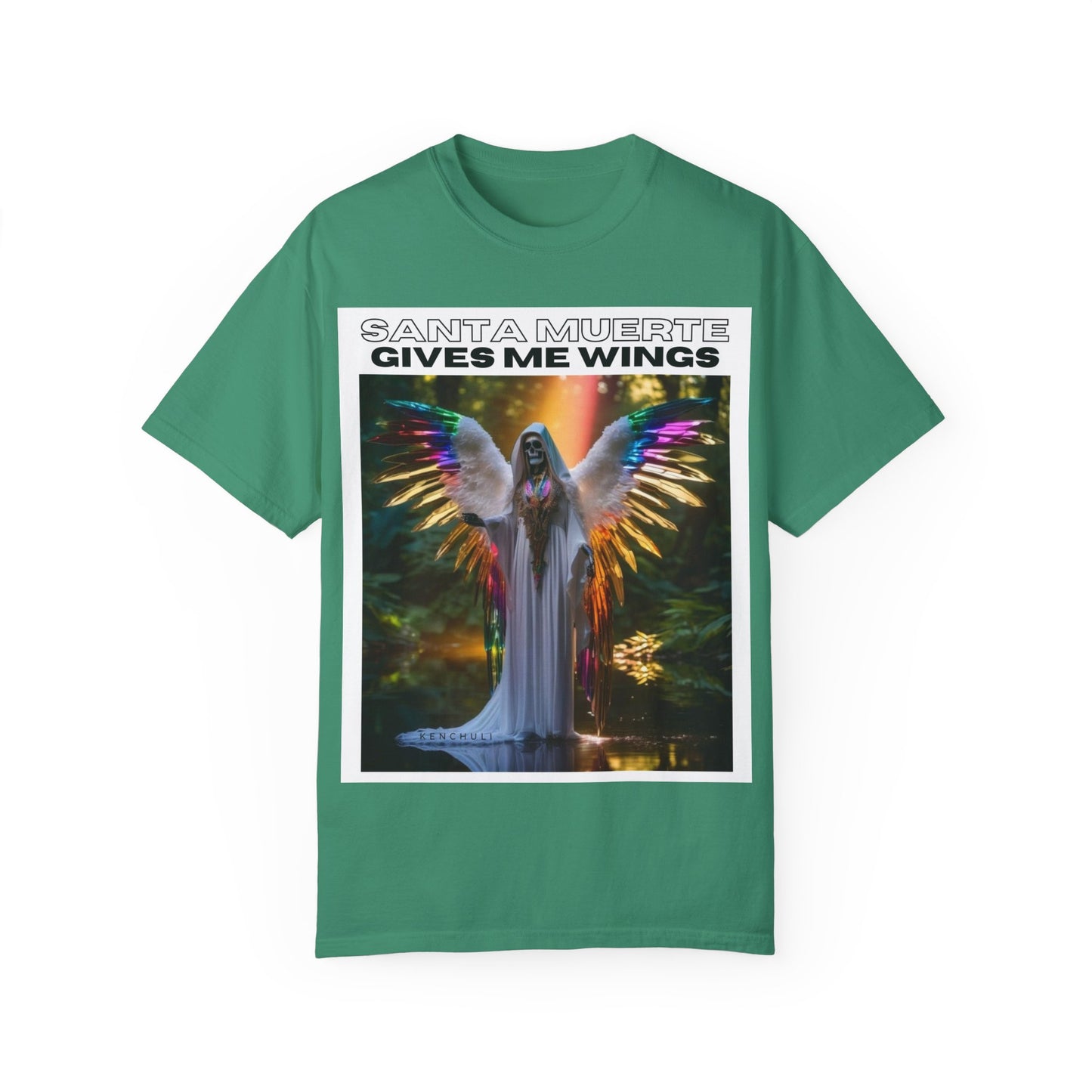 Santa Muerte Winged T-shirt (front image)