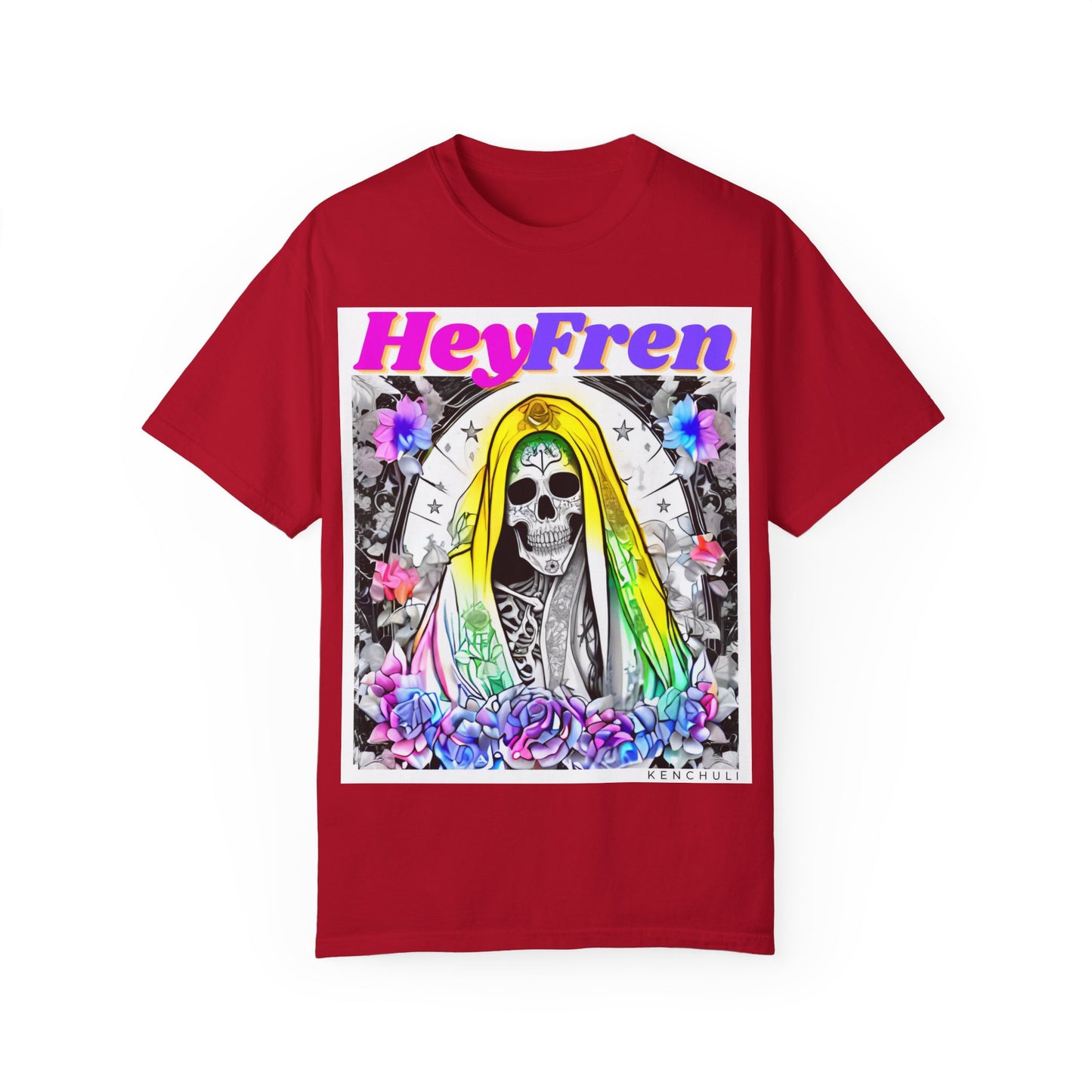 Santa Muerte Hey Fren T-shirt (front Image)