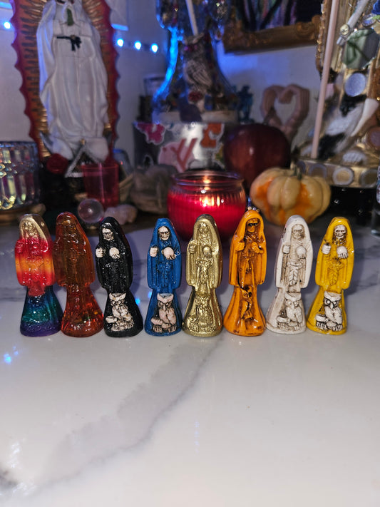 Santa Muerte Crystal Maso(Large Necklace/Rosary)