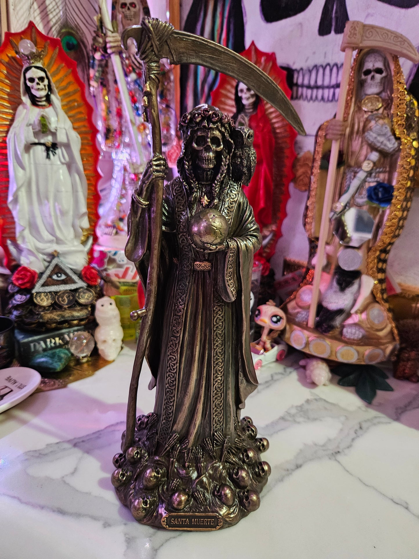 12" Bronze Santa Muerte Statue