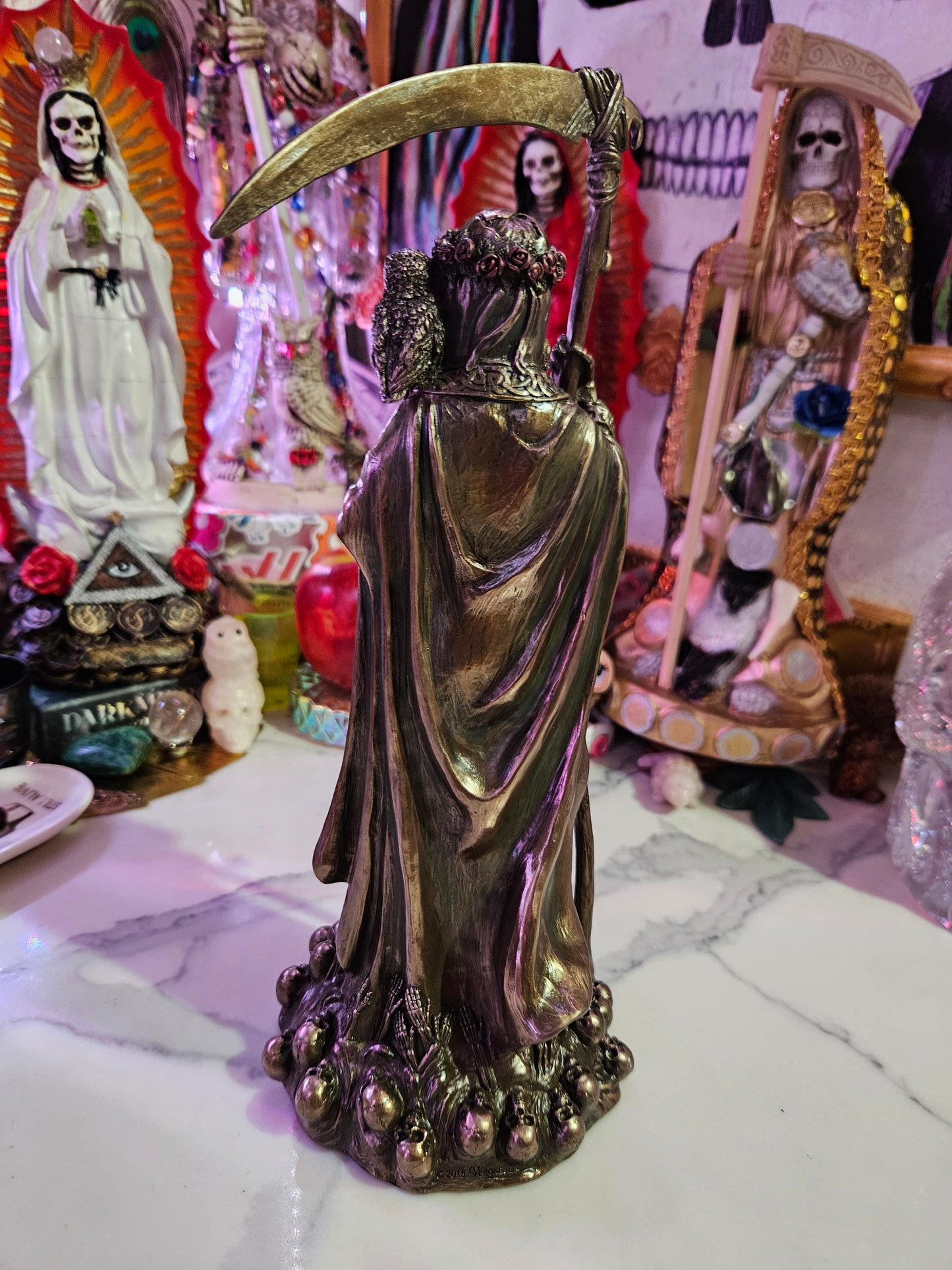 12" Bronze Santa Muerte Statue