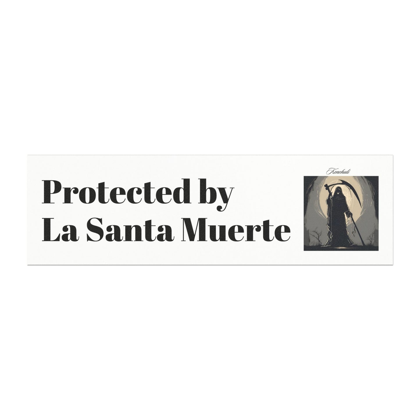 Protected by La Santa Muerte Car Magnet — Protection Vehicle Decal