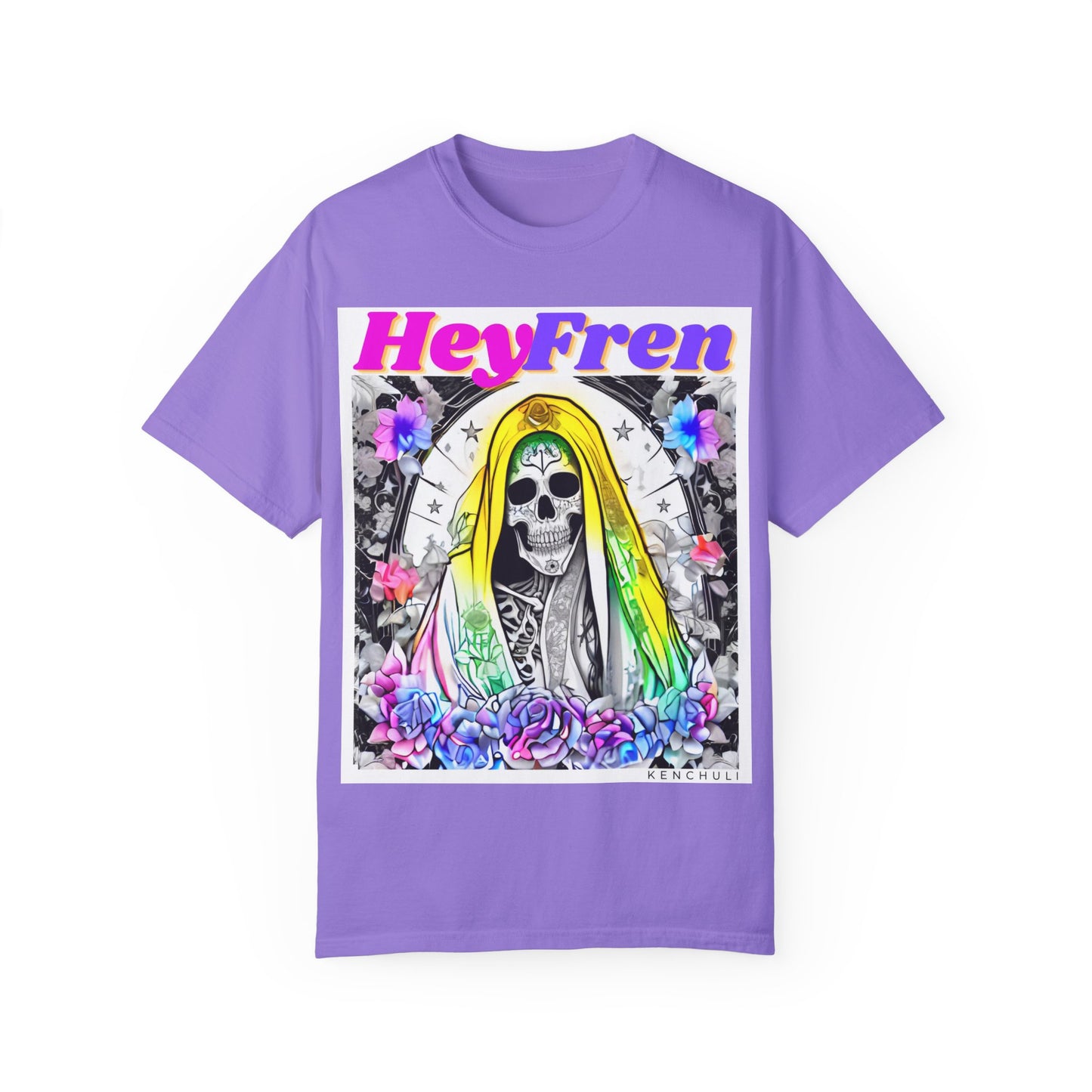 Santa Muerte Hey Fren T-shirt (front Image)