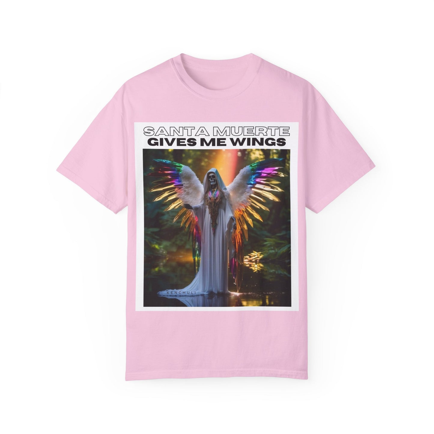 Santa Muerte Winged T-shirt (front image)