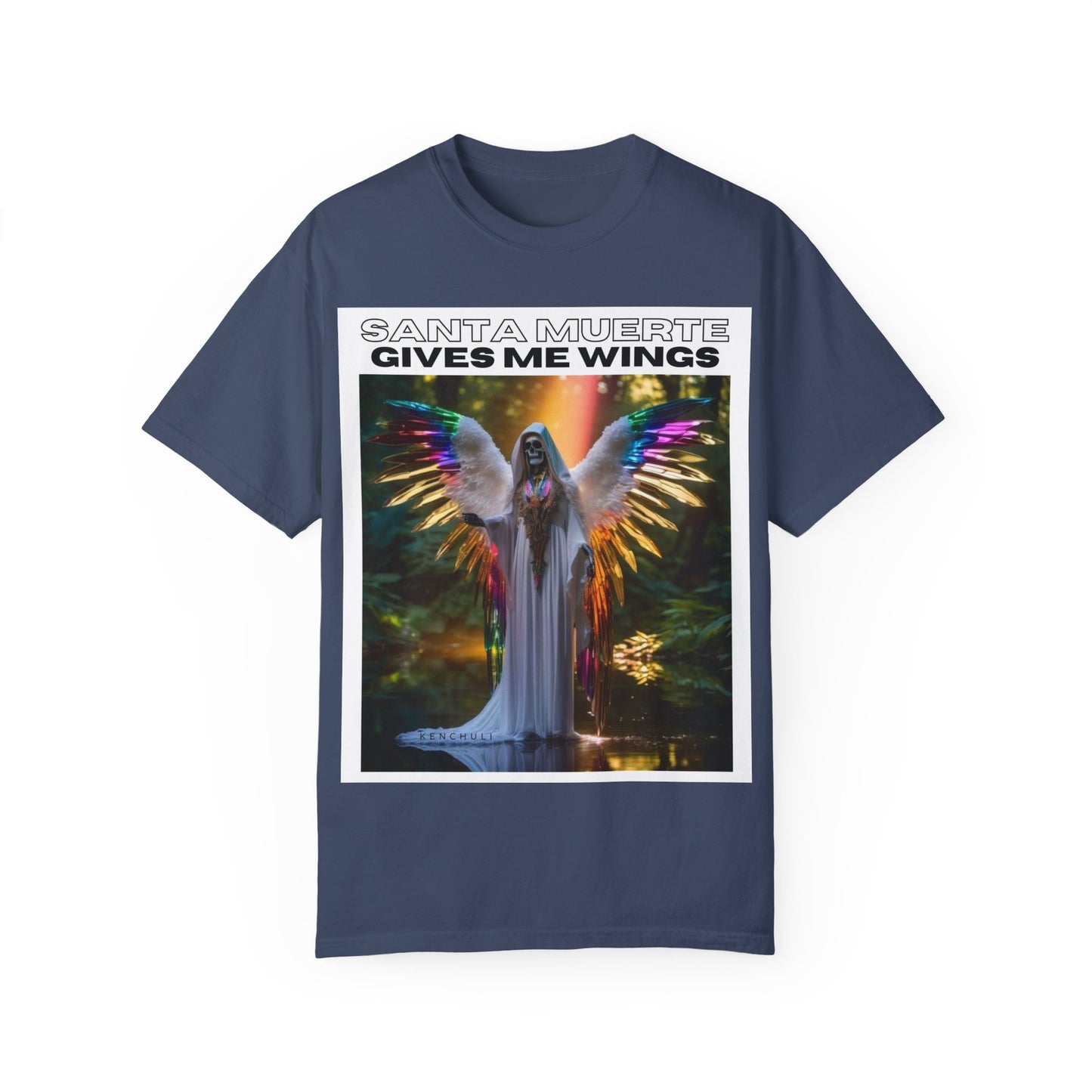 Santa Muerte Winged T-shirt (front image)