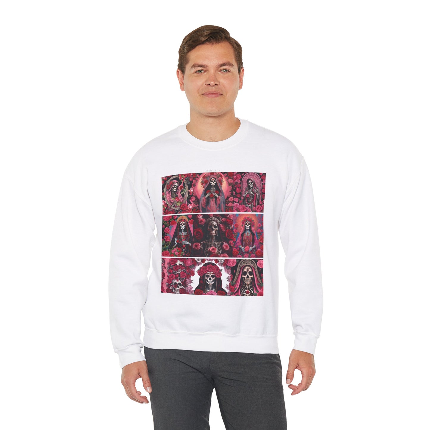 Santa Muerte Flores Crewneck Sweatshirt