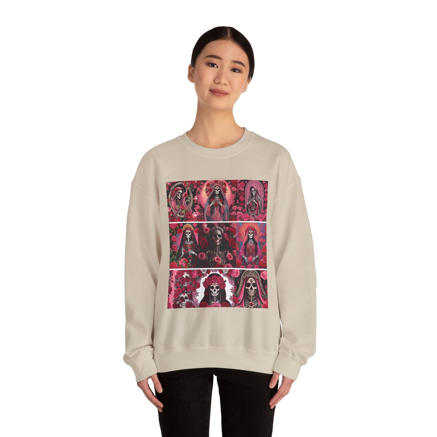 Santa Muerte Flores Crewneck Sweatshirt