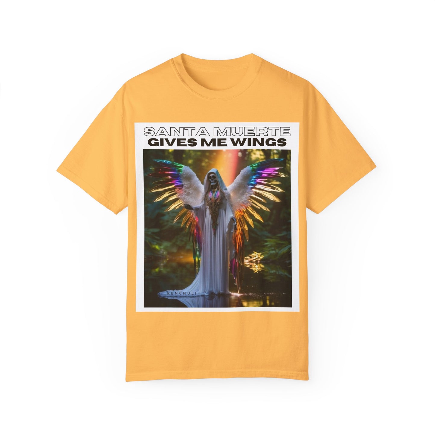 Santa Muerte Winged T-shirt (front image)