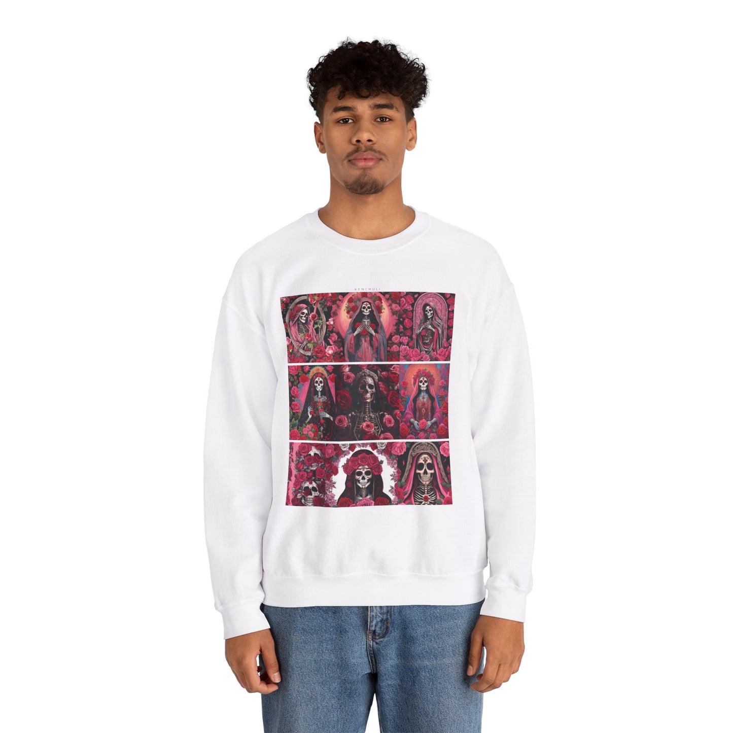 Santa Muerte Flores Crewneck Sweatshirt