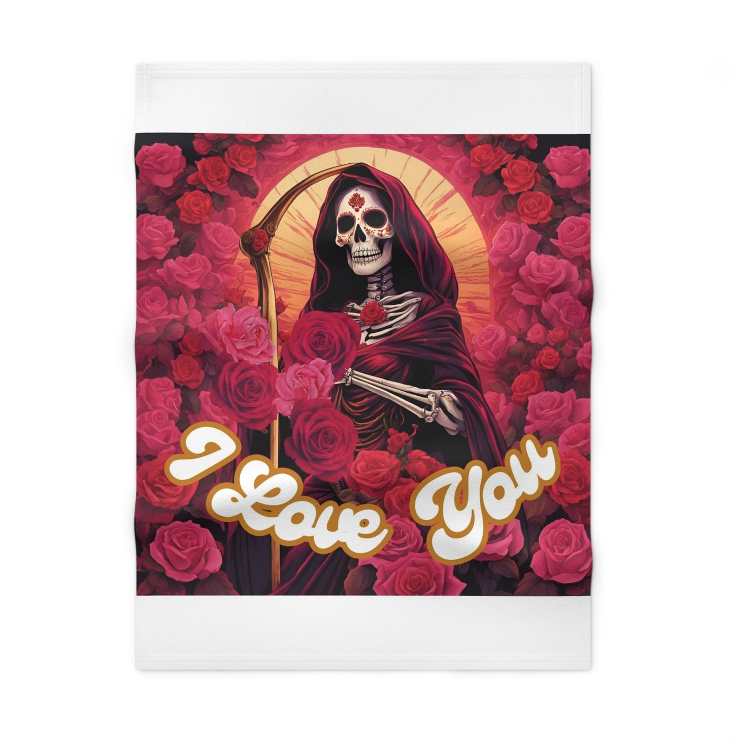 Santa Muerte "I Love You" Baby Soft Fleece Blanket