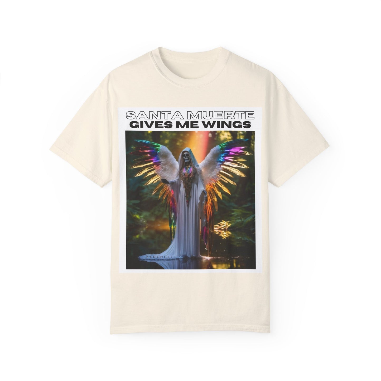 Santa Muerte Winged T-shirt (front image)