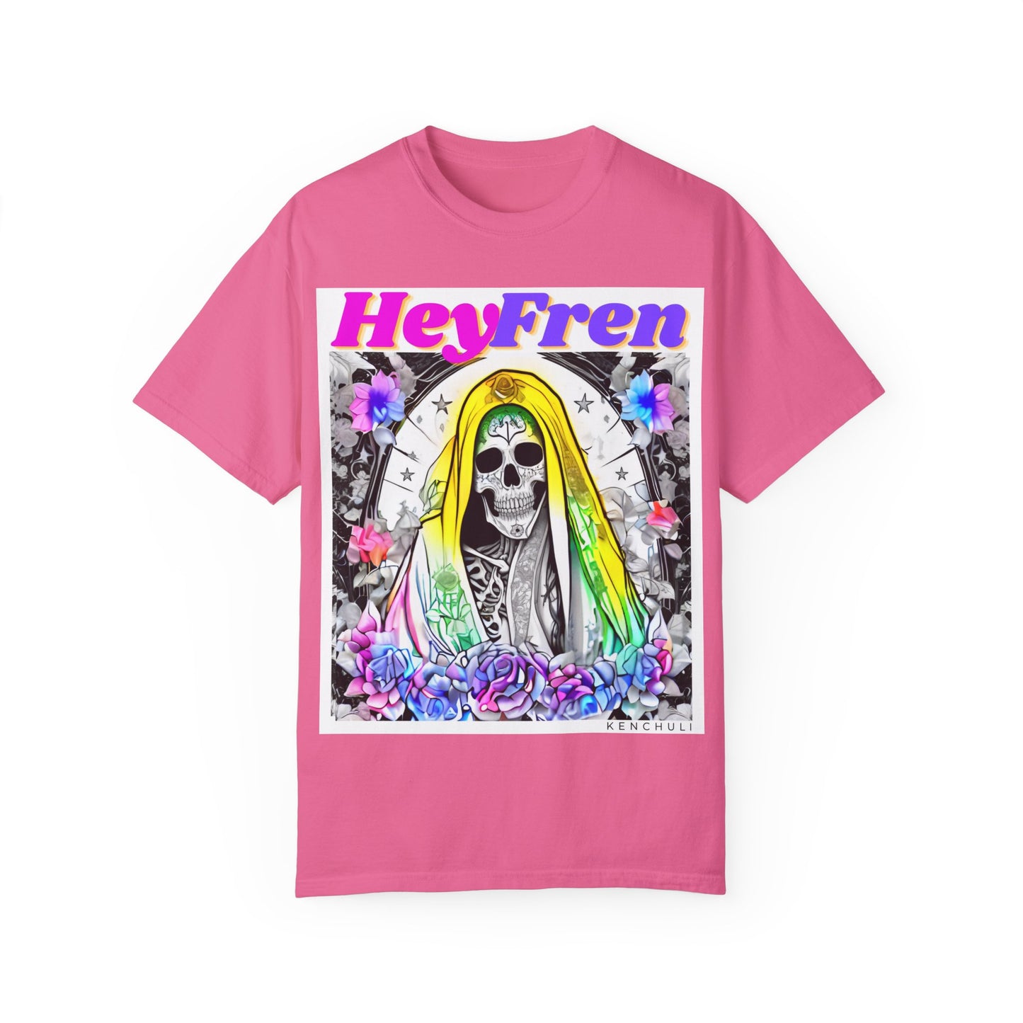 Santa Muerte Hey Fren T-shirt (front Image)