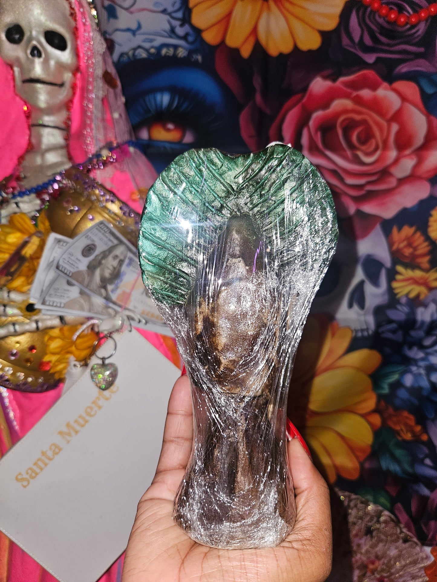 7" Aztec/ Mexica Santa Muerte Statue