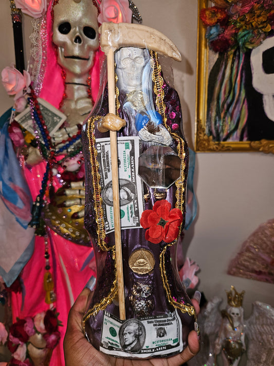 12" Vestida Purple Robe Santa Muerte Statue