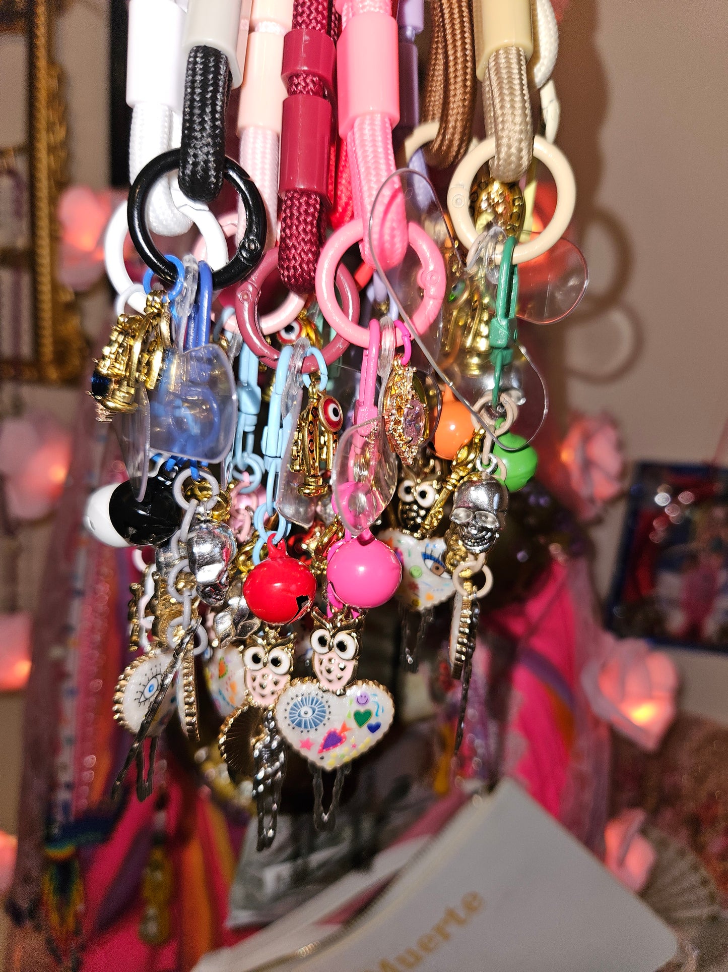 Santa Muerte Phone Wrist Strap w/ Goodluck & Protection Charms