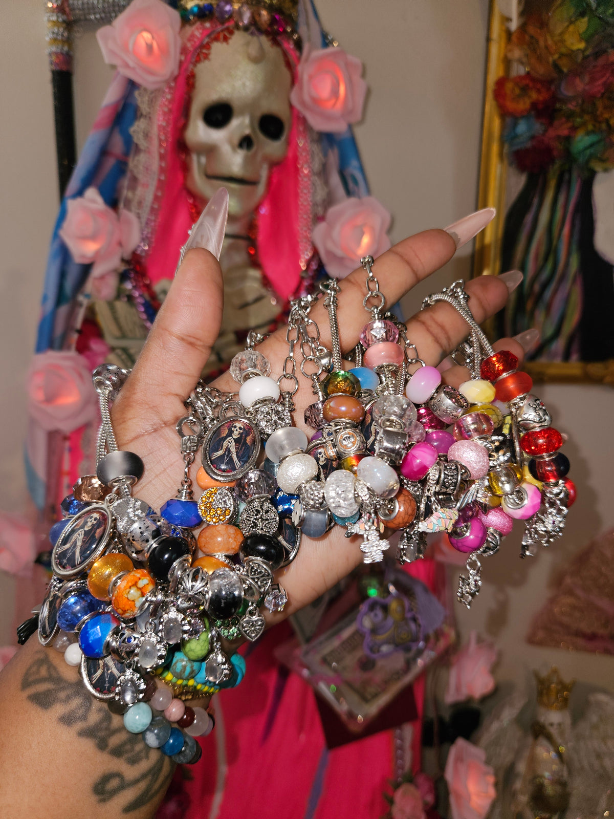 Santa Muerte  Charm Bracelet