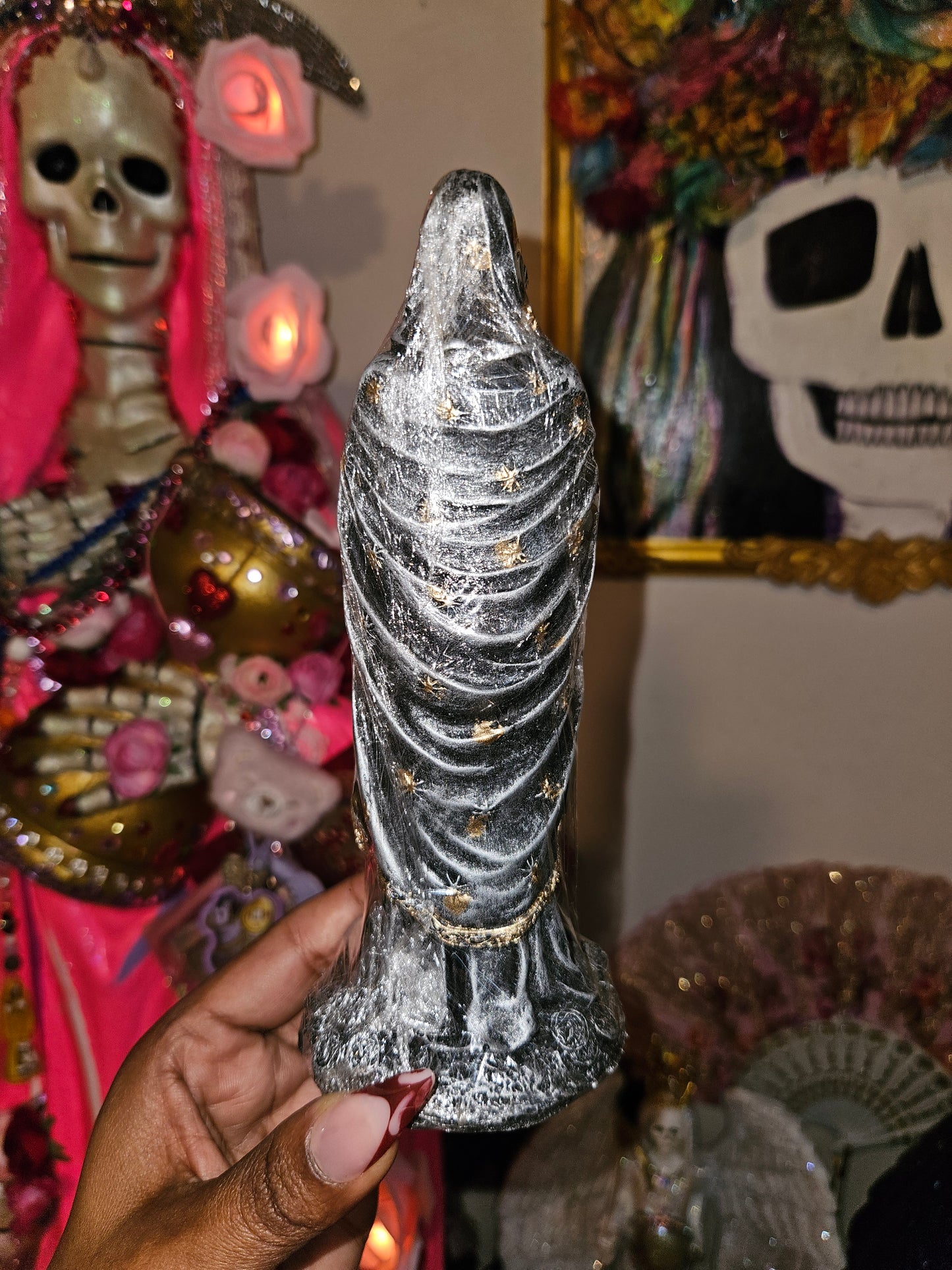 7" Prayer Hands Santa Muerte Statue