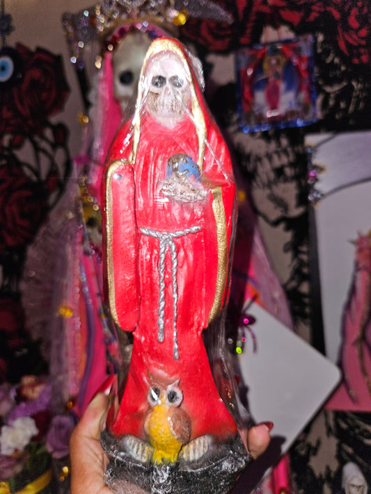 10" Red Robe Santa Muerte Statue