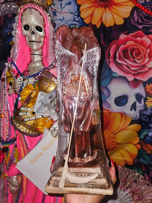 14" Aztec/ Mexica Santa Muerte Statue