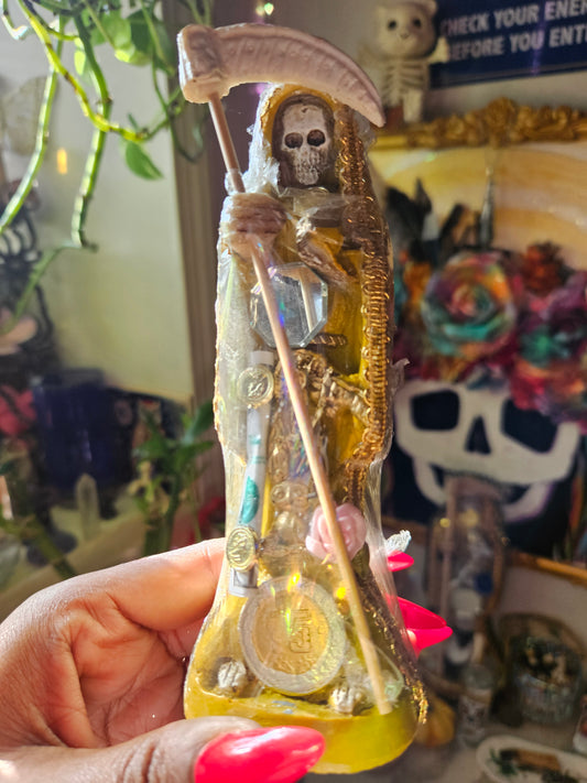 6" Yellow Santa Muerte Statue