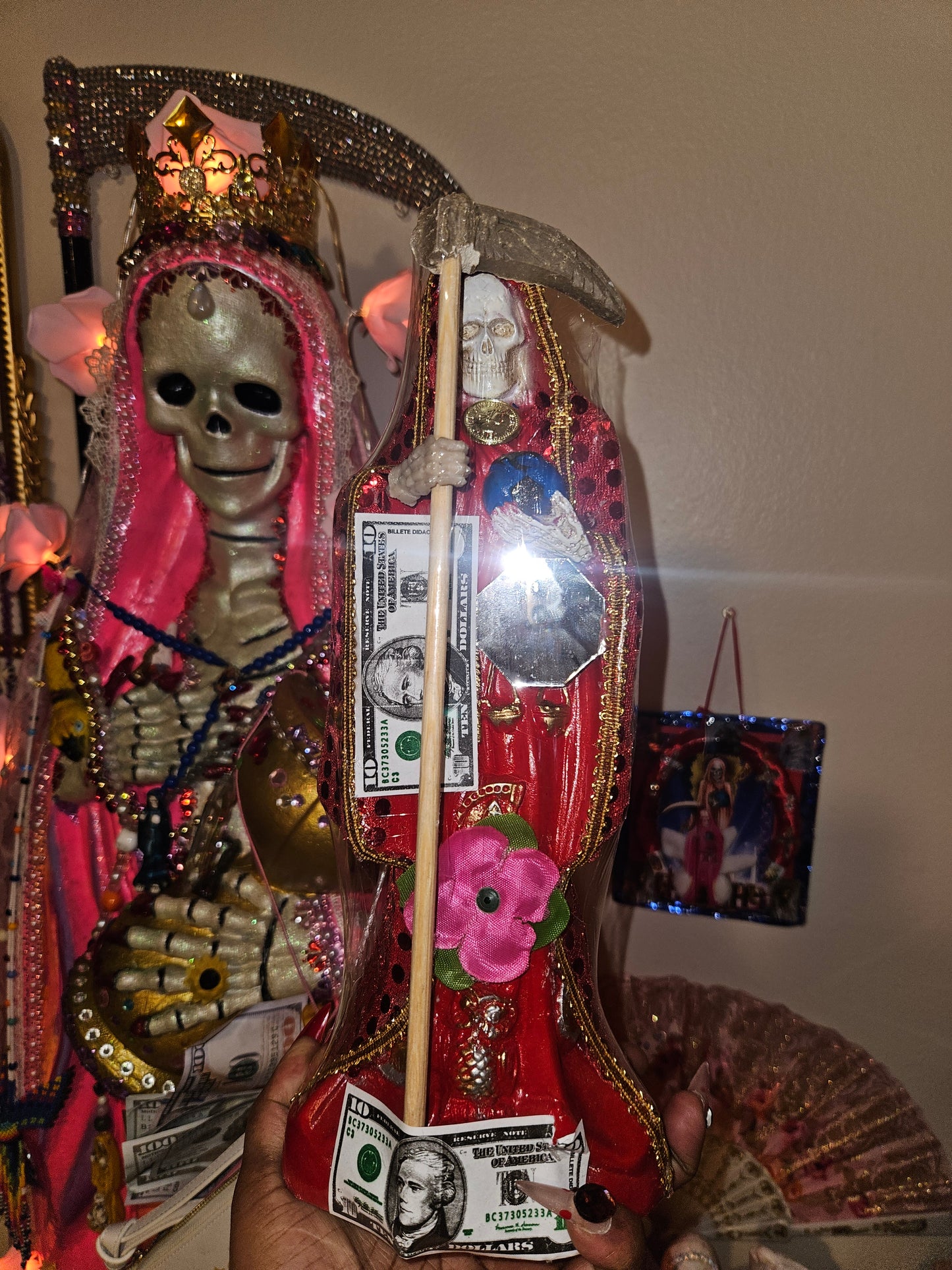 12 " Roja/Red Robe Santa Muerte Statue