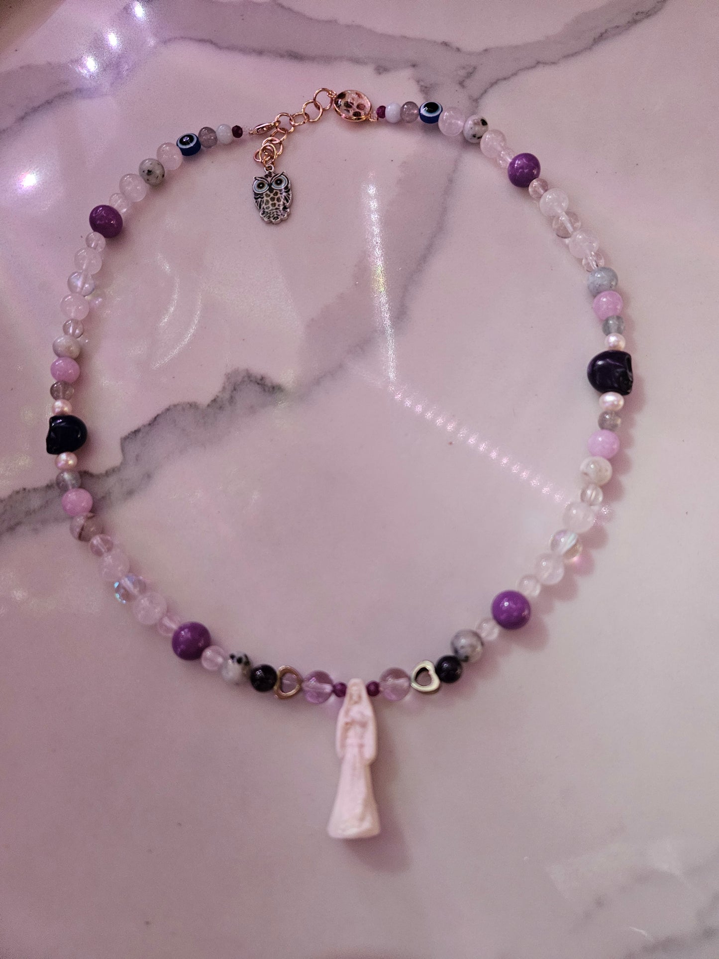 Crystal Santa Muerte Necklace