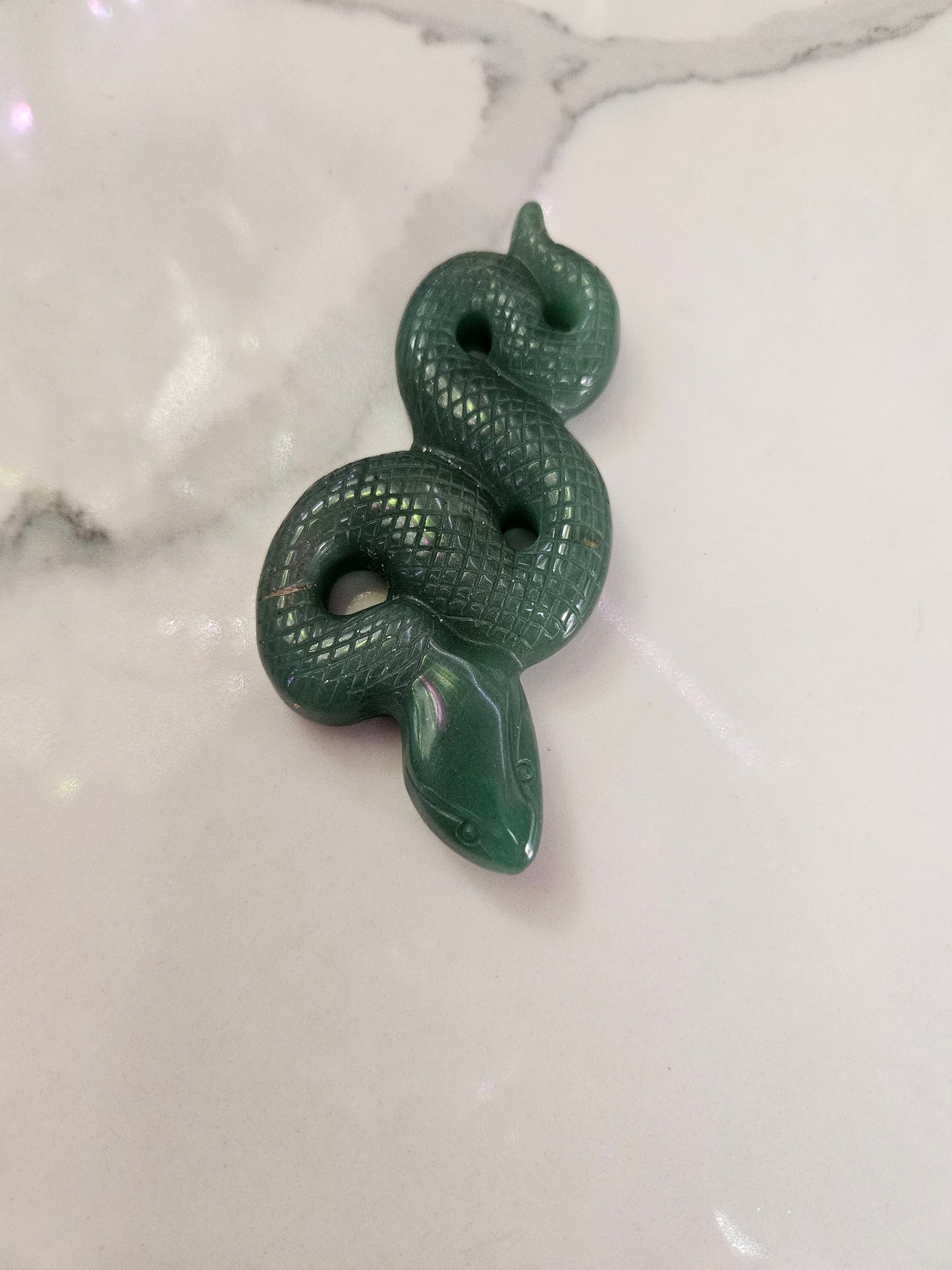 Hand-Carved Crystal Snake