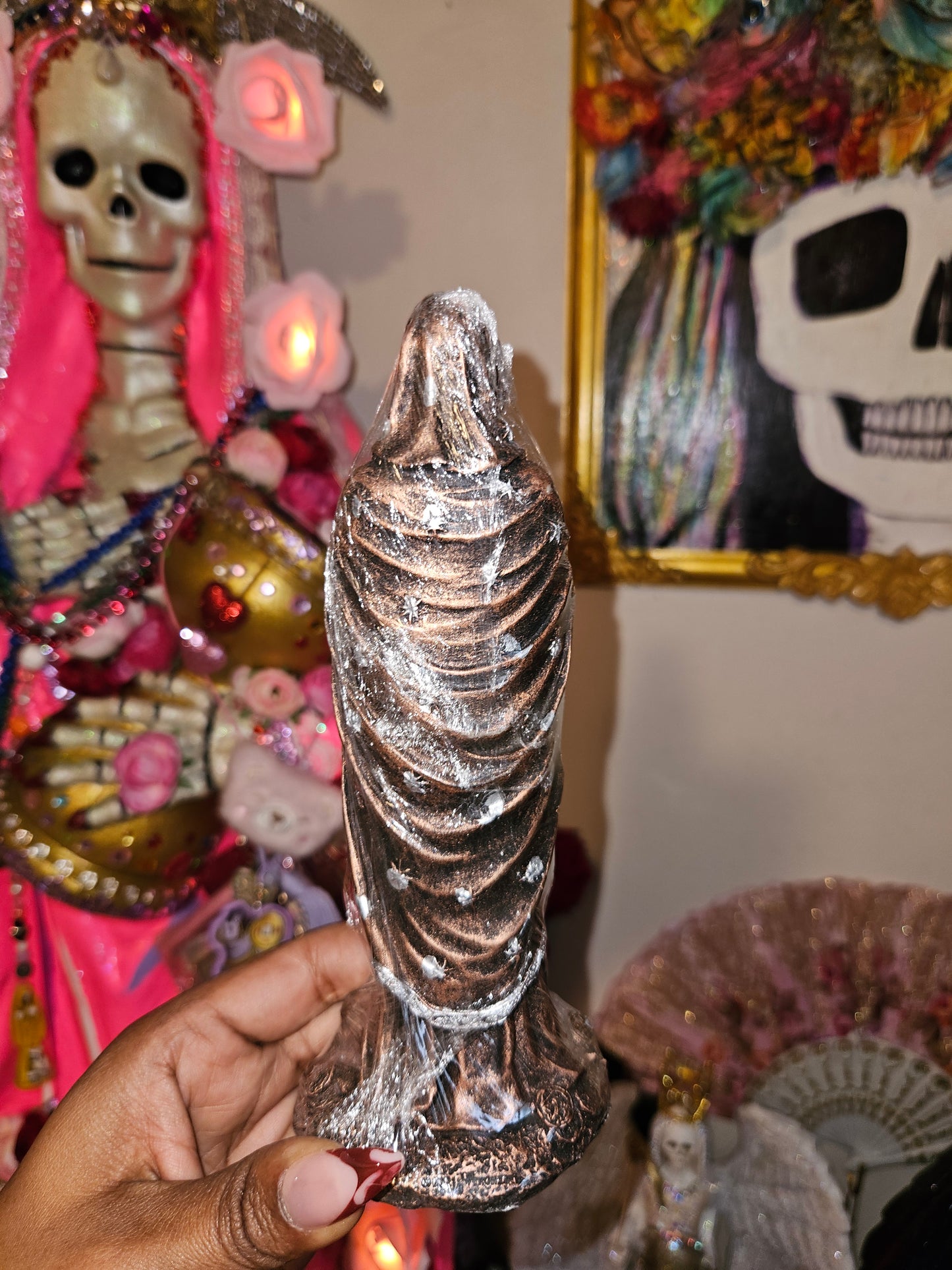 7" Prayer Hands Santa Muerte Statue