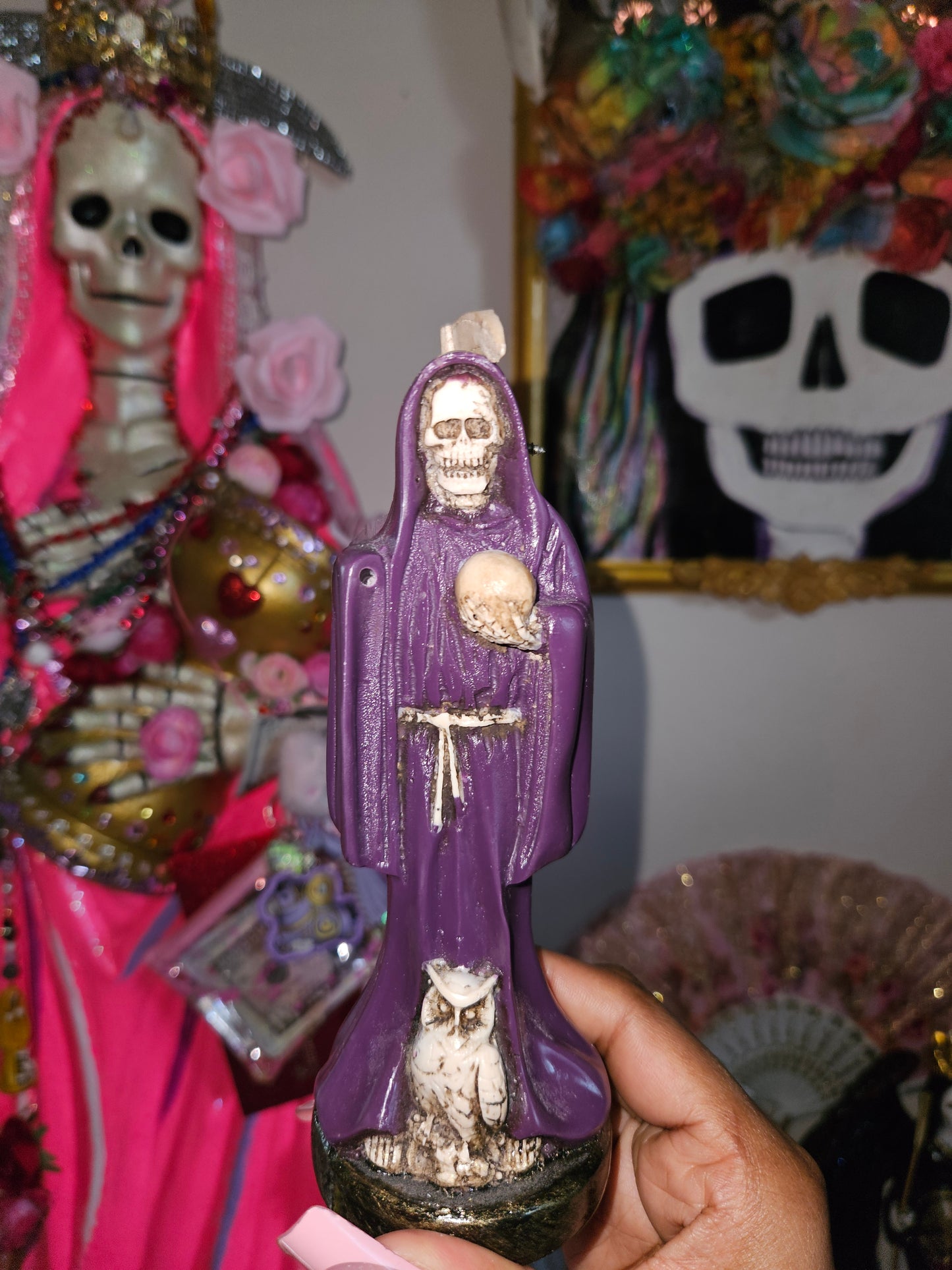 6" Purple Robe Santa Muerte Statue