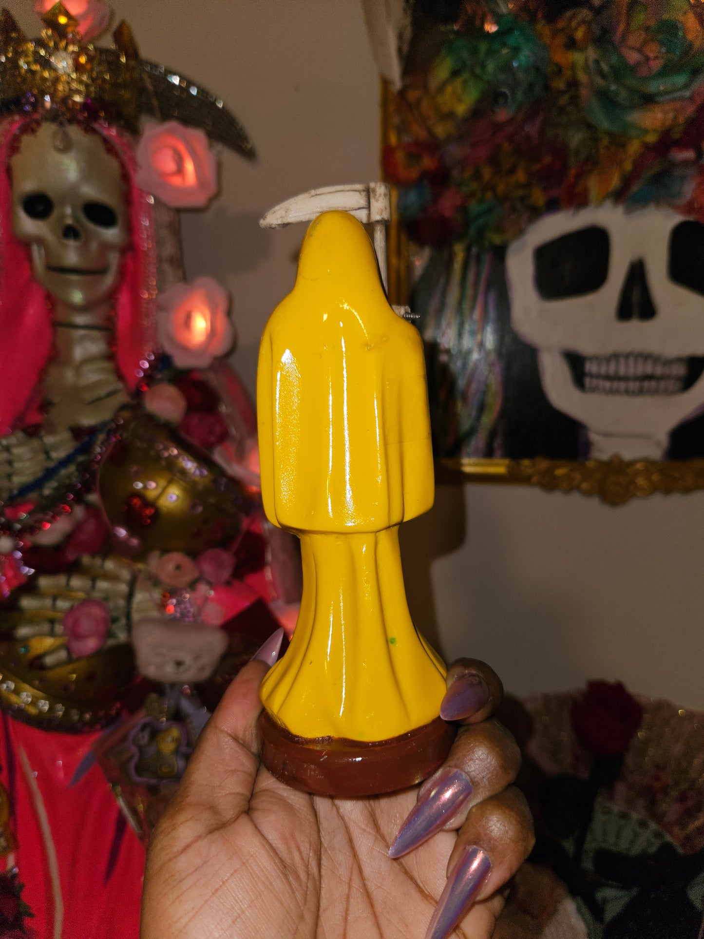 6" Yellow Robe Santa Muerte Statue