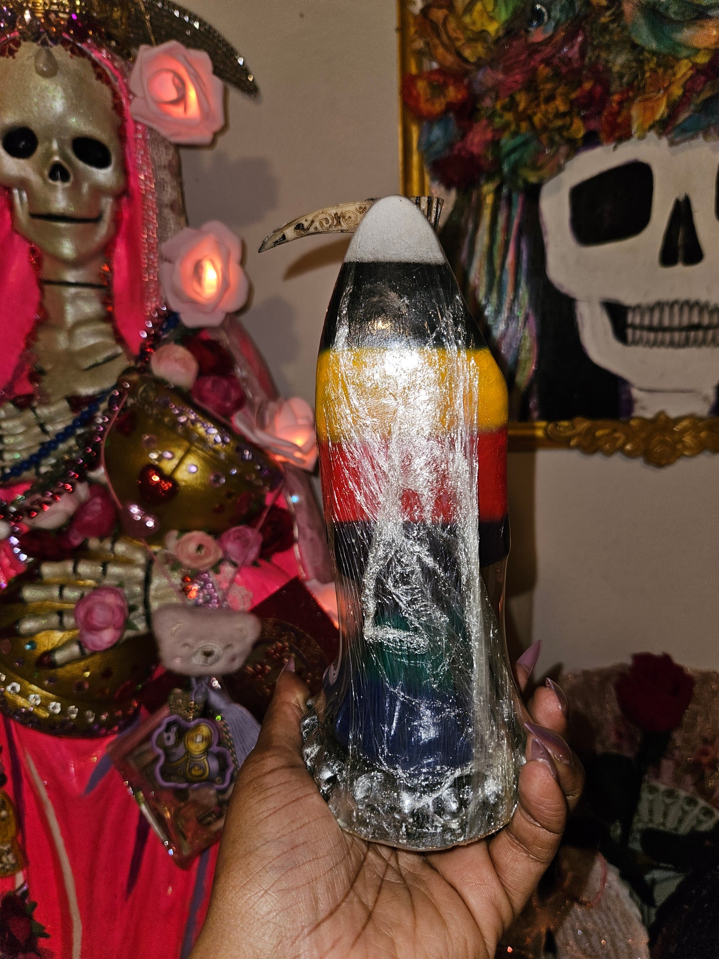 8" 7 Colores Robe Santa Muerte Statue